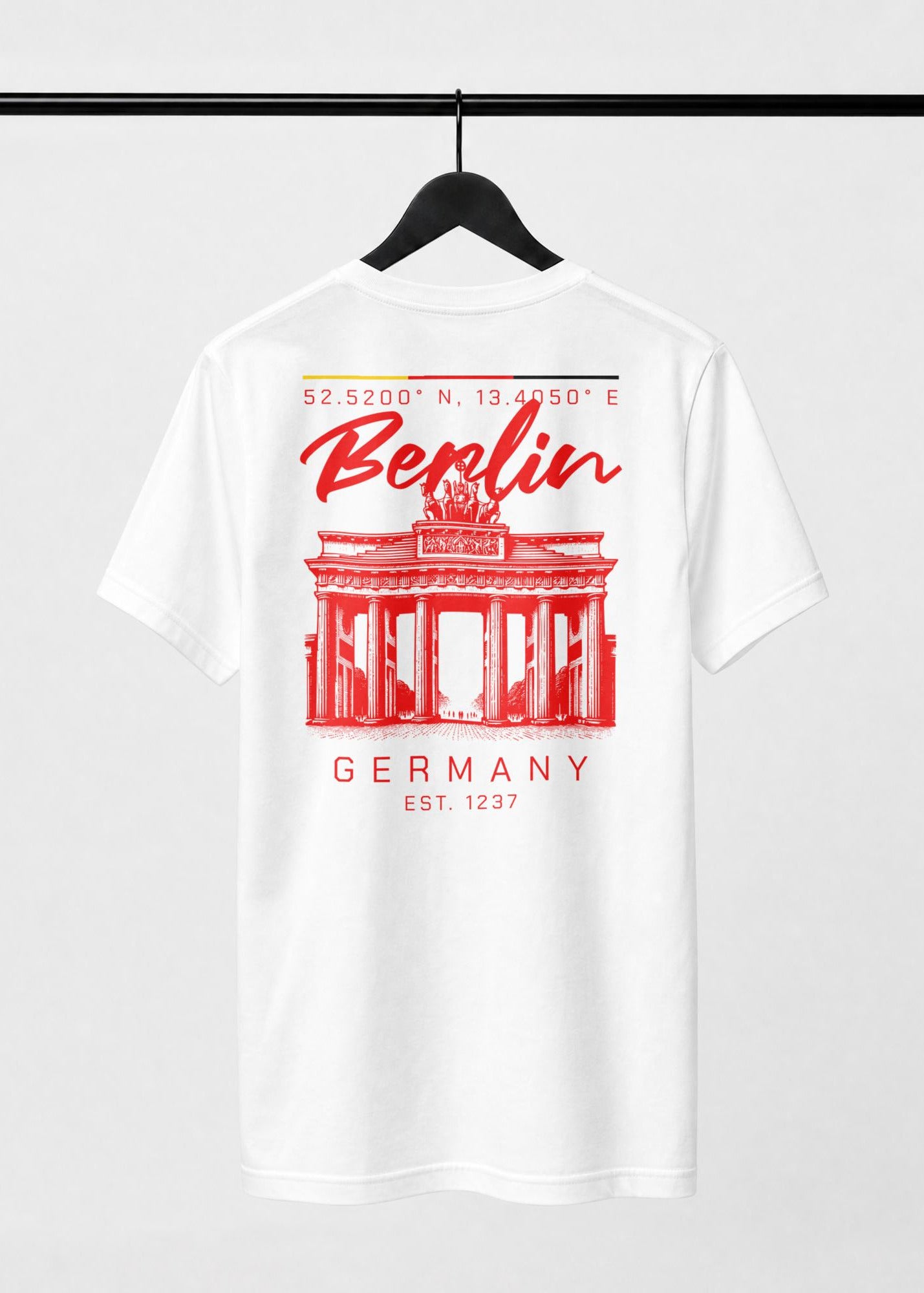 Back of white Nitroarmy Berlin shirt on black hanger